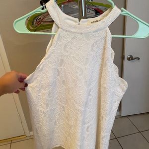 Scalloped, Lace Halter Tank